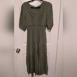 Chic Olive Midi Dress